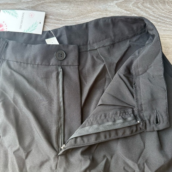 NWT MAKEMECHIC High Waist Pleated Front Stretch Wide Leg Pants - Picture 8 of 12